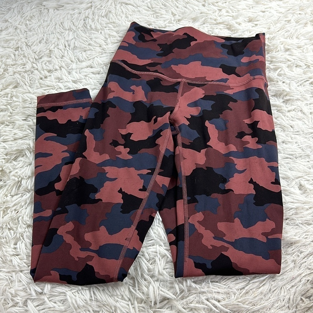 Lululemon Wunder Train HR 25" Heritage 365 Camo Smoky Red Night Sea